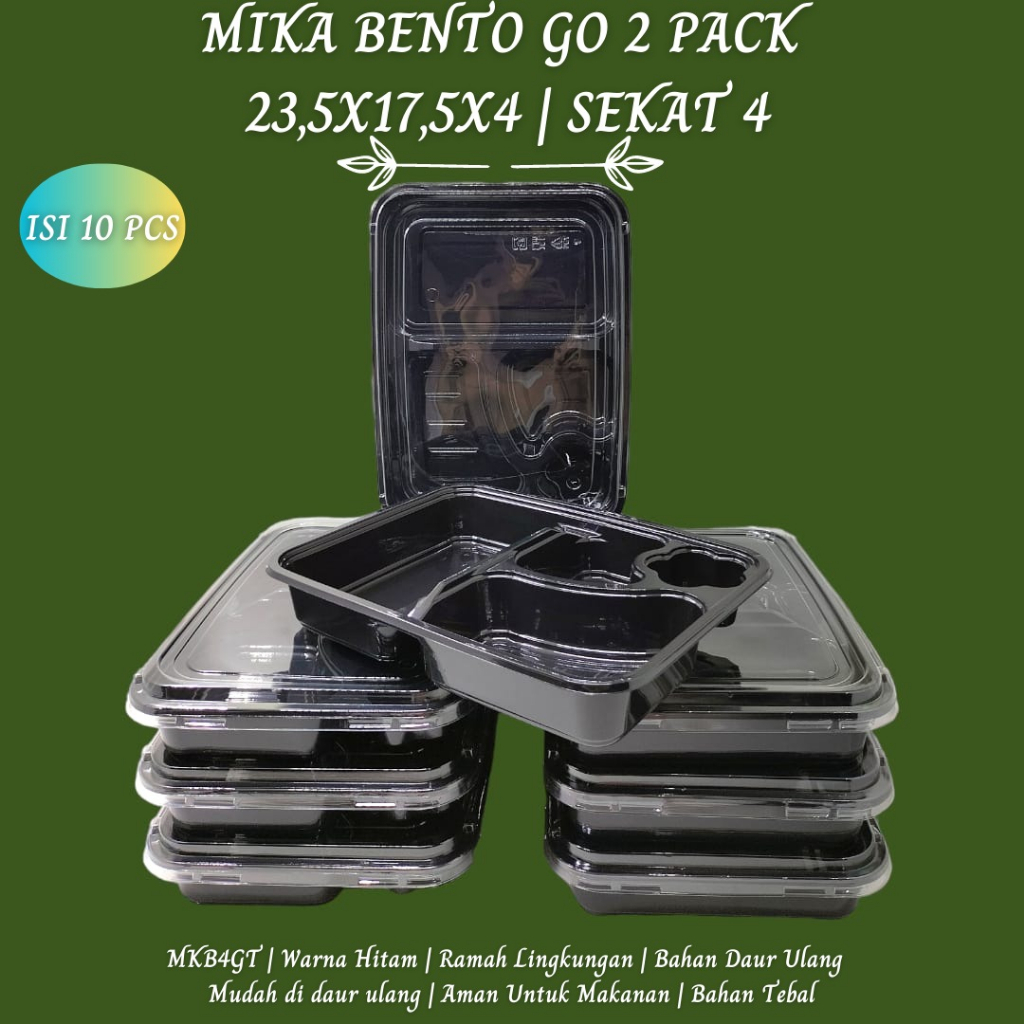 Mika Bento Sekat 4 Partisi Mika Bento (Isi 10 Pcs-MKB4GT)