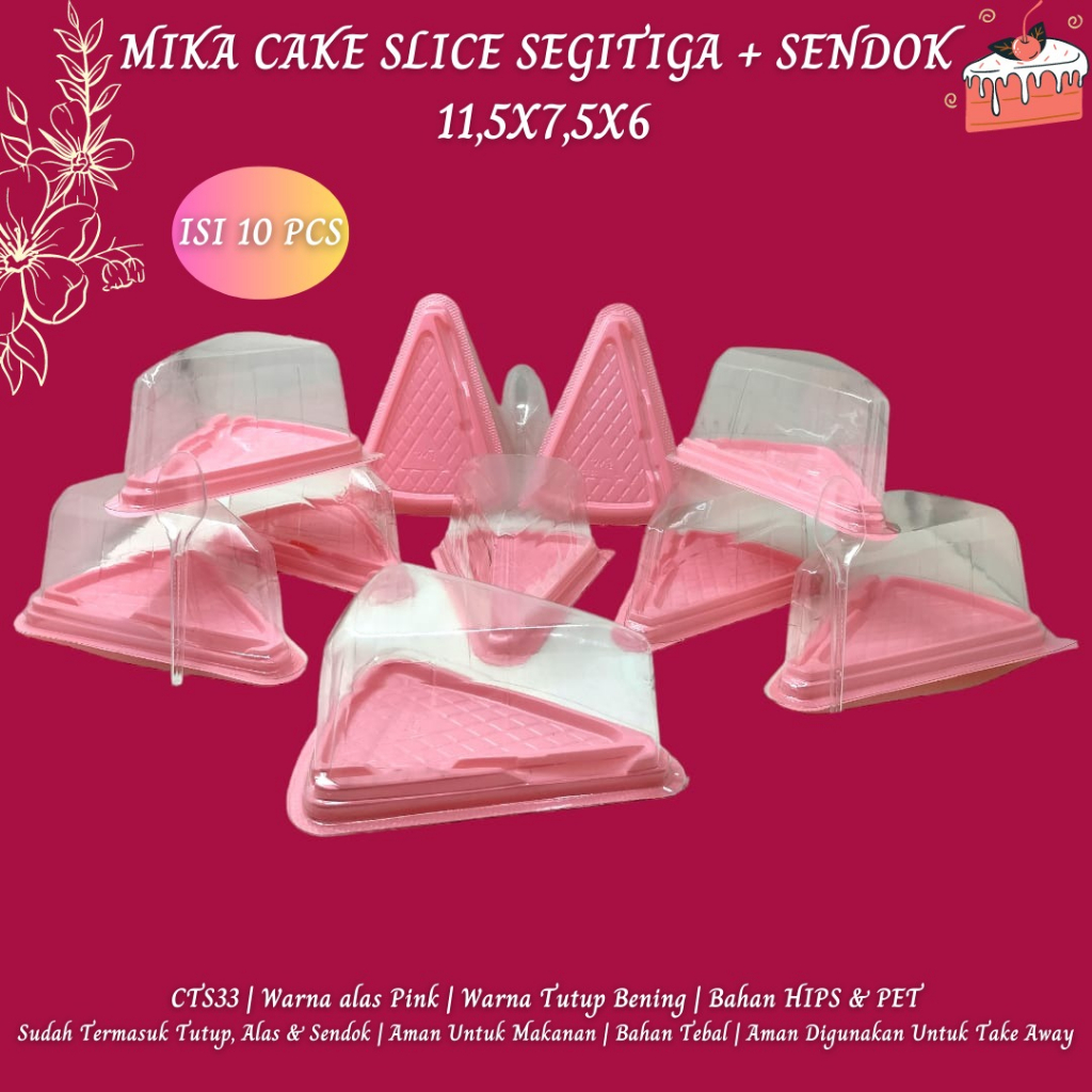 Mika Cake Mika Segitiga Plus Sendok (Isi 10 Pcs-CTS33)