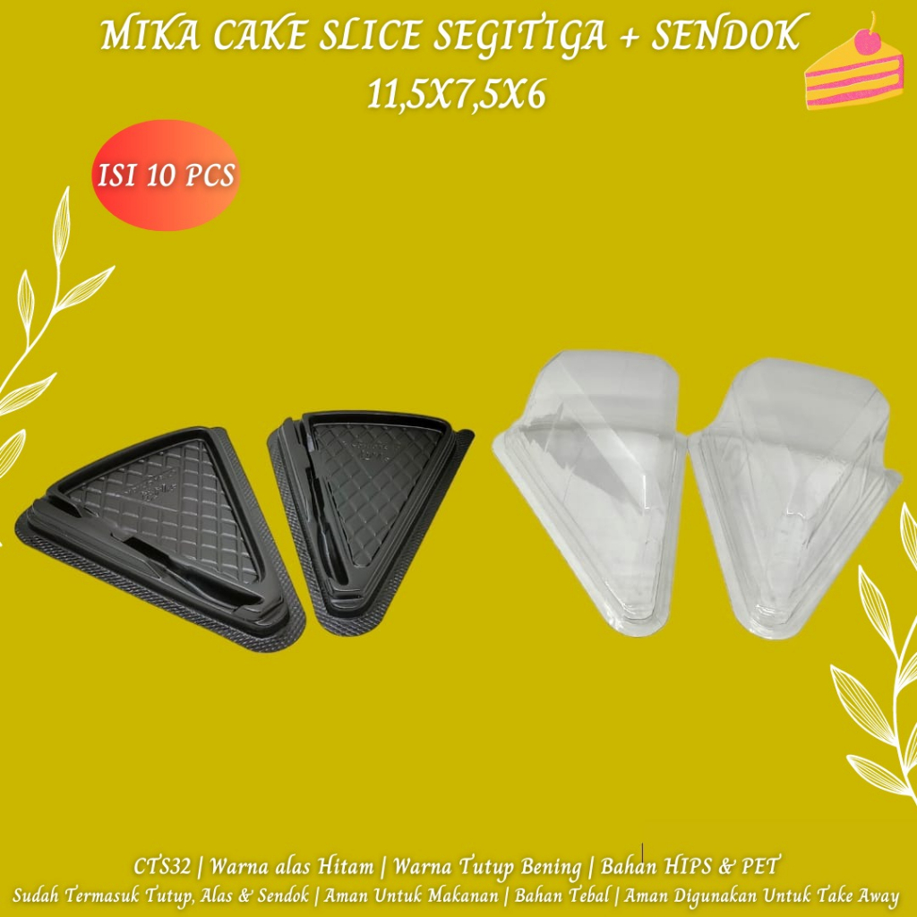 Mika Cake Segitiga Mika Segitiga Plus Sendok (Isi 10 Pcs-CTS32)