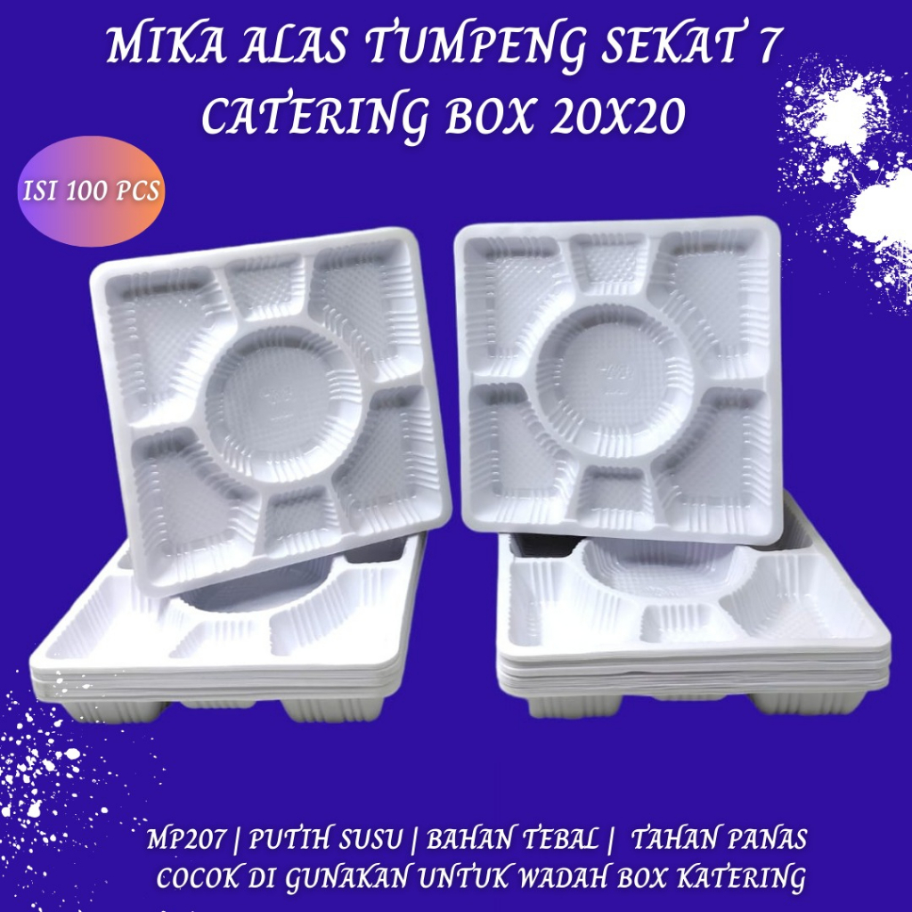 Mika Sekat 7 Mika 20x20  Alas Nasi (Isi 100 Pcs-MP207)