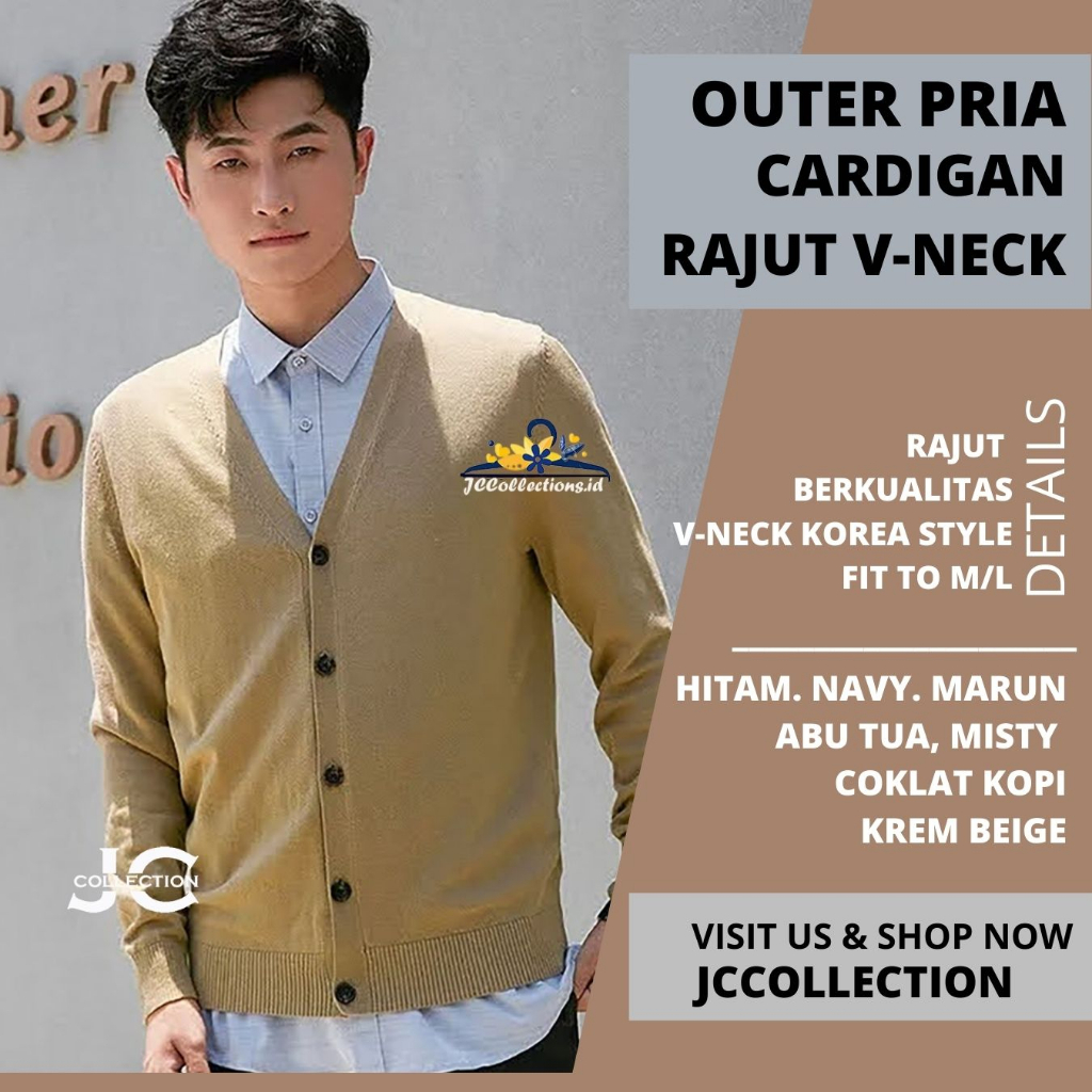 Cardigan Pria Rajut Premium Combed Riko  - JCCollections