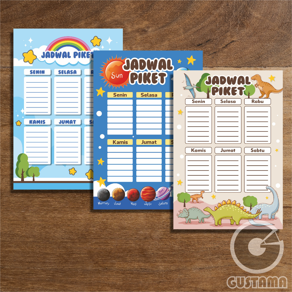 Poster Jadwal Piket, Wipe and Clean Laminasi A3