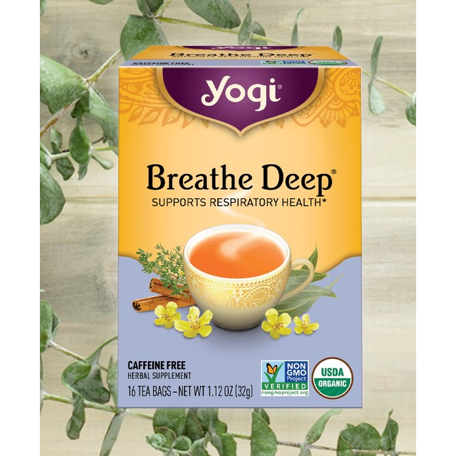 

Yogi Tea Breathe Deep Supports Respiratory Health with Eucalyptus, Thyme, 16 Organic Herbal Tea Bags