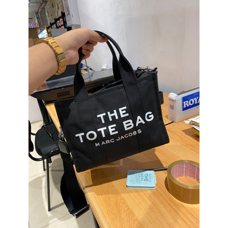 MARC JACOBS MJ THE TOTE BAG MARC JACOBS MINI CANVAS BLACK SIZE 25x21x13