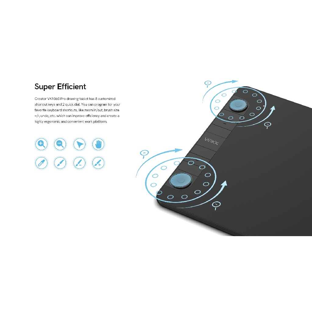 VEIKK VK1060 PRO - Digital Graphics Drawing Tablet with Pen Tablet P05