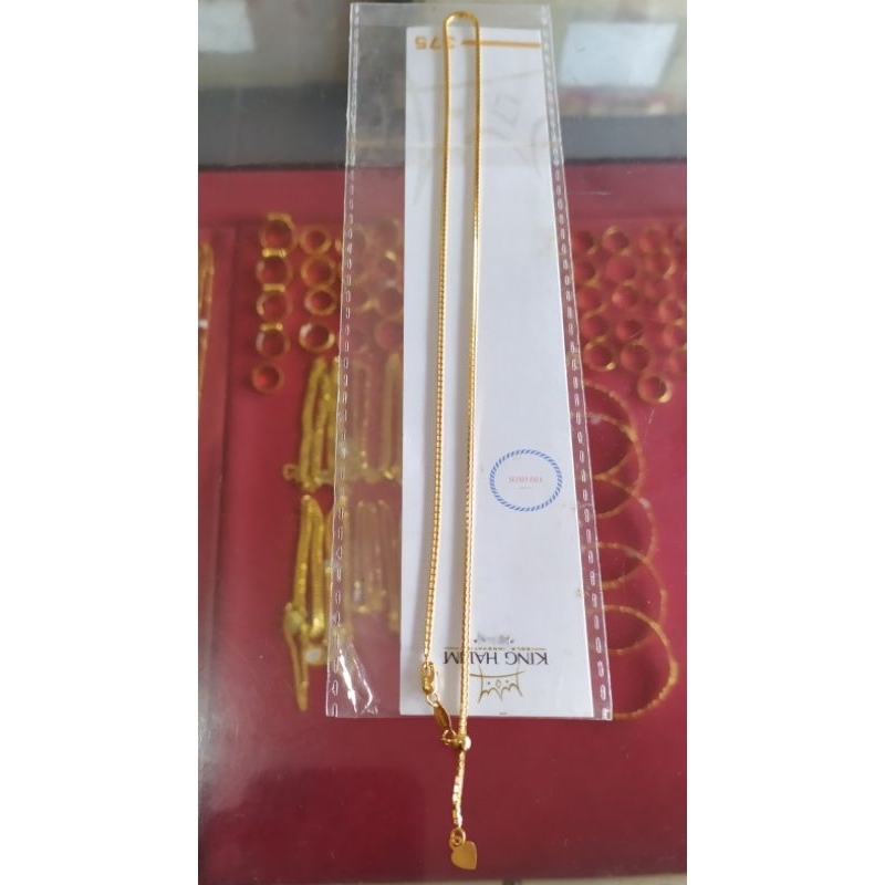 Kalung Italy kaca  variasi love emas kadar 375