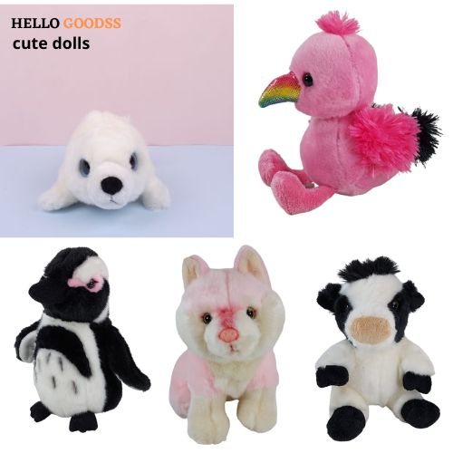 BONEKA ANJING LAUT SEAL PUTIH FLAMINGO PINK PENGUIN SAPI SERIGALA COW CUTE SOFT - UKURAN S ( Cocok U