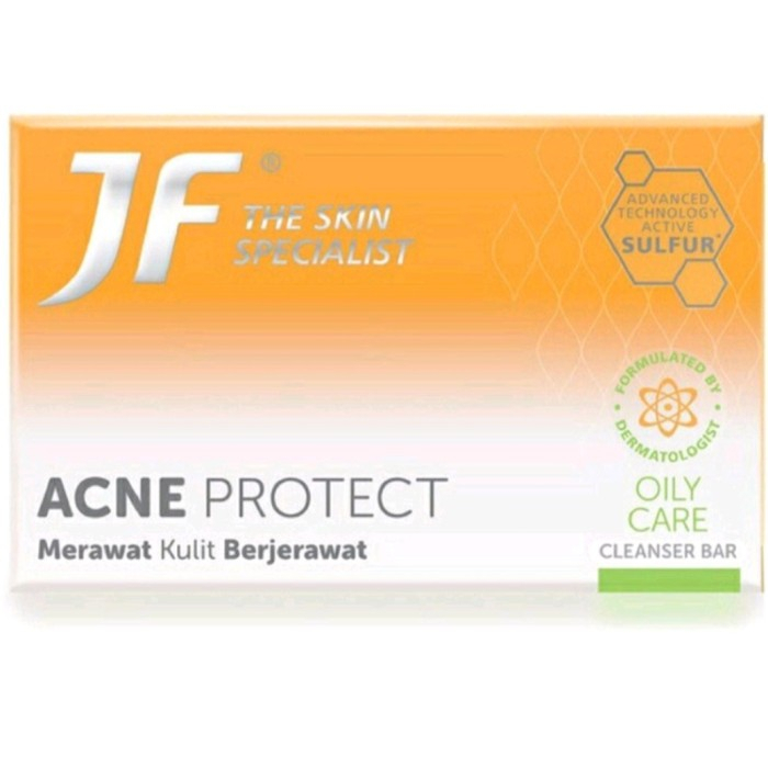 JF SABUN BATANG ACNE PROTECT SABUN JERAWAT SABUN JF SULFUR 90GRAM