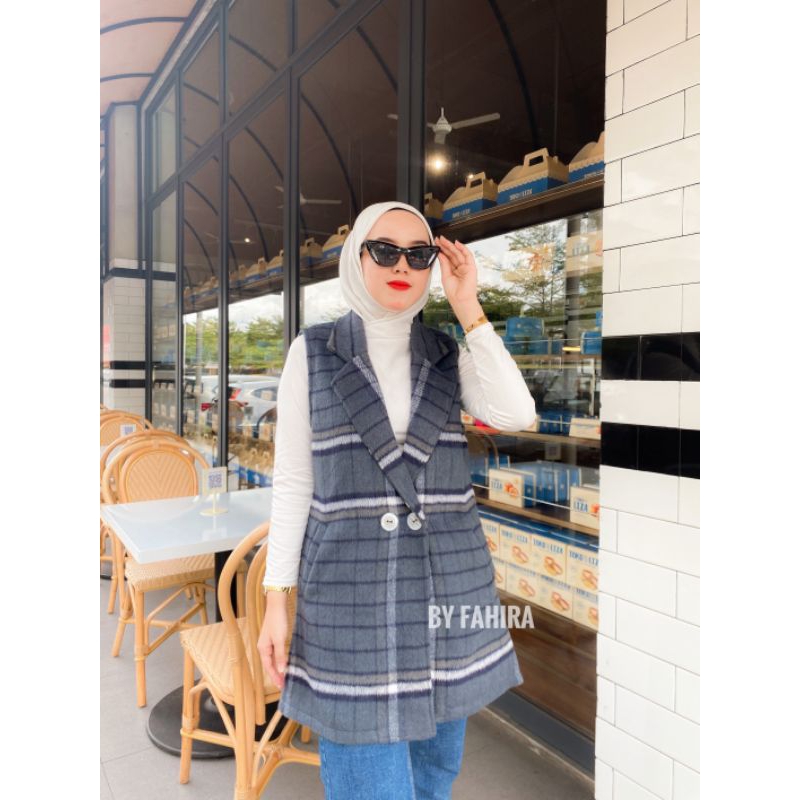 OITER WANITA TANPA LENGAN/Cardigan/outer kancing 2/Outer full puring/Cardigan tanpa puring