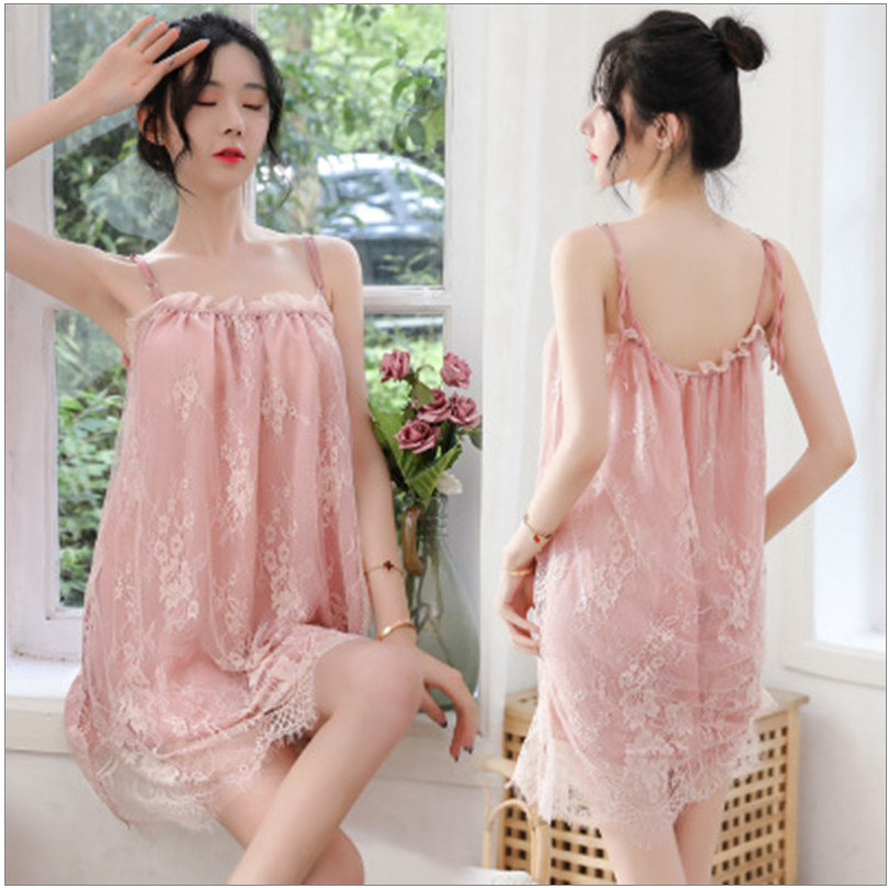 Longnight sexy lingerie sexy baju tidur 004 import Star Pinky Dress Satin Mini Deep Baju Tidur Import Pakaian Wanita bahan-PINK