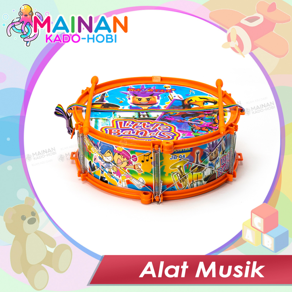 HADIAH ULANG TAHUN MAINAN EDUKASI ANAK MUSIK PUKUL DRUM MOTIF GAMBAR KARAKTER KARTUN