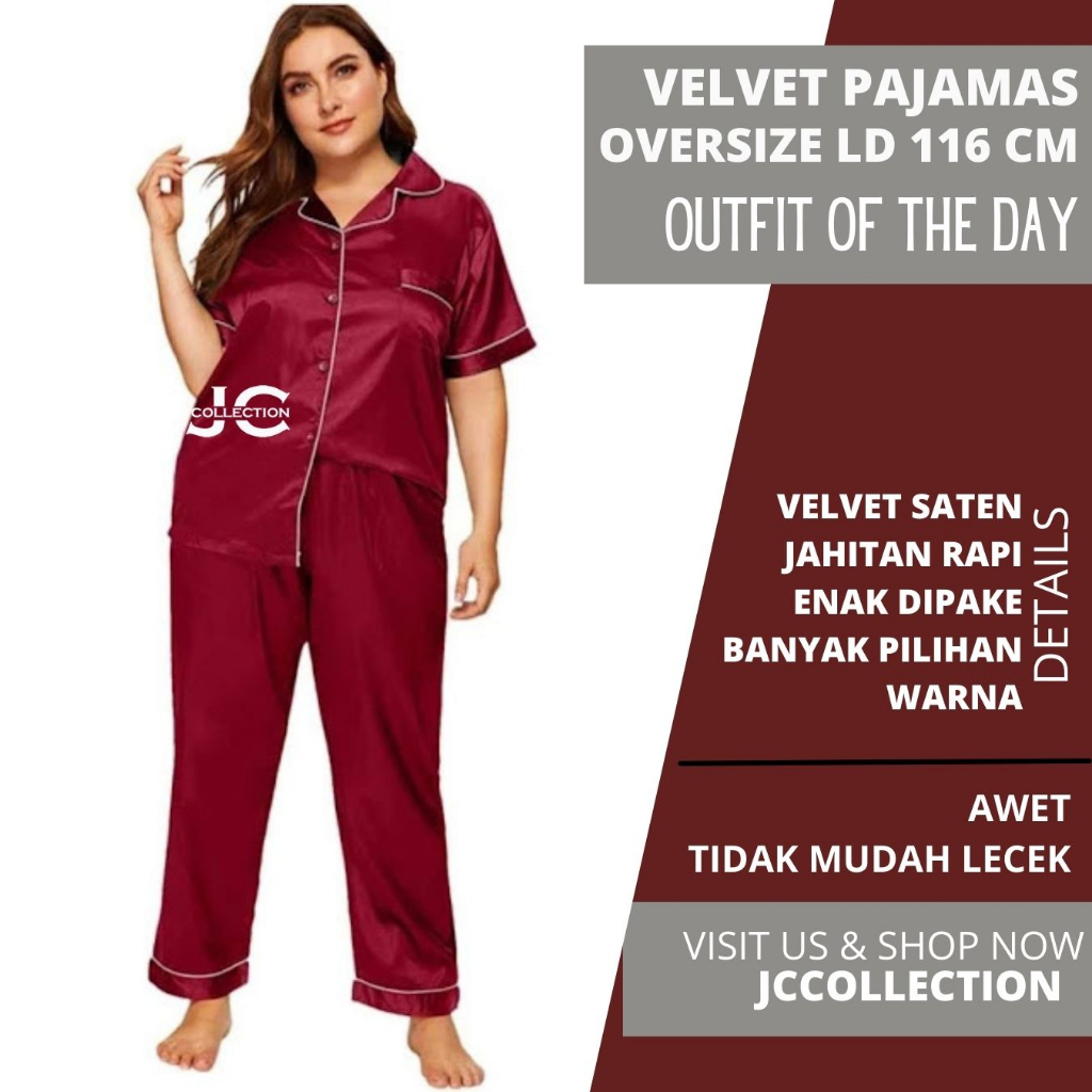 CP Piyama Satin Big Size Besar - Baju Tidur Jumbo Wanita -JCCollections