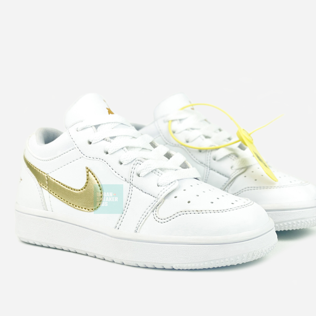 SEPATU SNEAKERS ANAK WHITE GOLD LOW MODEL 26-35 UNISEX - URBAN SNEAKER KIDS