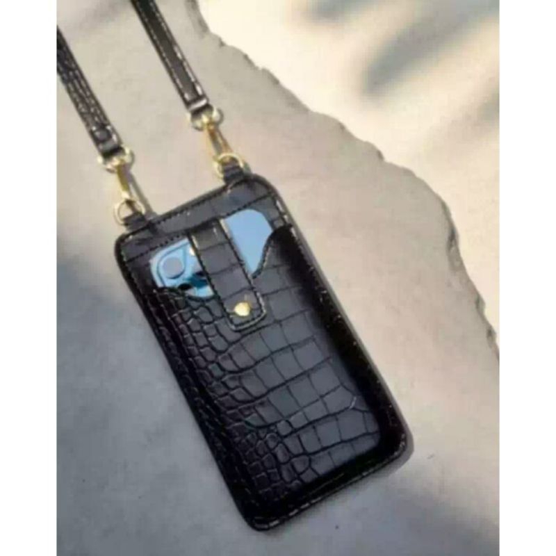 TAS SELEMPANG HP/SLINGPHONE MOTIF TEKSTUR CROCODILLE (XSEMPLAR)