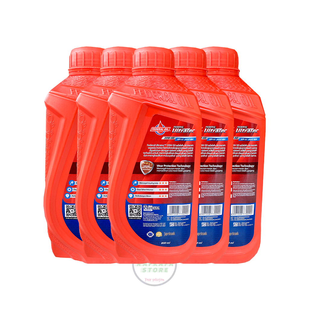 PAKET USAHA-OLI FEDERAL ULTRATECH 4T OLI BEBEK dan SPORT (5PCS)