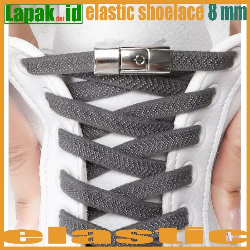 lazy elastic shoelace flat push lock lebar