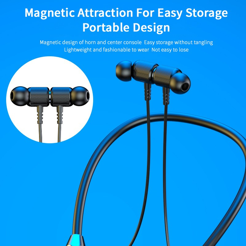 VICLOOK COD Headphone Nirkabel Bluetooth TWS 5.2 Neckband Earphone Olahraga Magnetik Tahan Air Earbud Headset Pengurang Kebisingan Headphone dengan Mikrofon