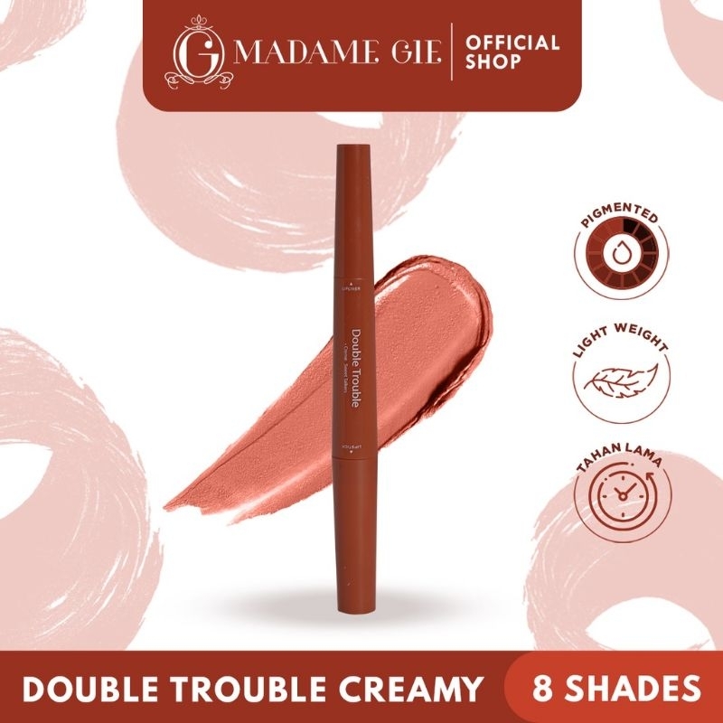 Madame Gie Double Trouble Lipstick + Lip Liner Creamy
