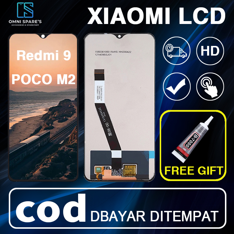 【ORIGINAL】Lcd Xiaomi Redmi 9/Pocophone M2 Fullset original Touchscreen Bagian Digitizer Layar hp Sentuh Versi Tinggi