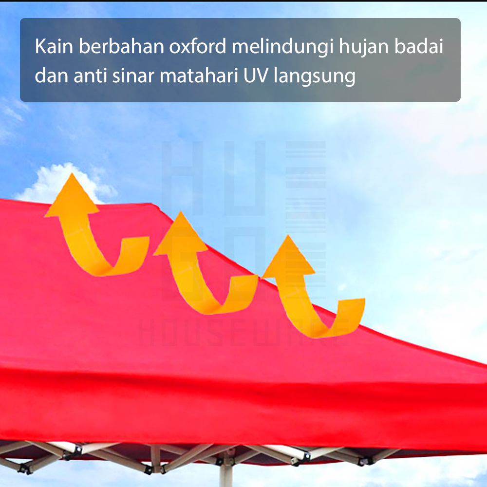 HUGO Kain Tenda Lipat Terpal Atap Tenda Jualan 3x3m Tebal Bahan Kain Oxford Polyester 600D