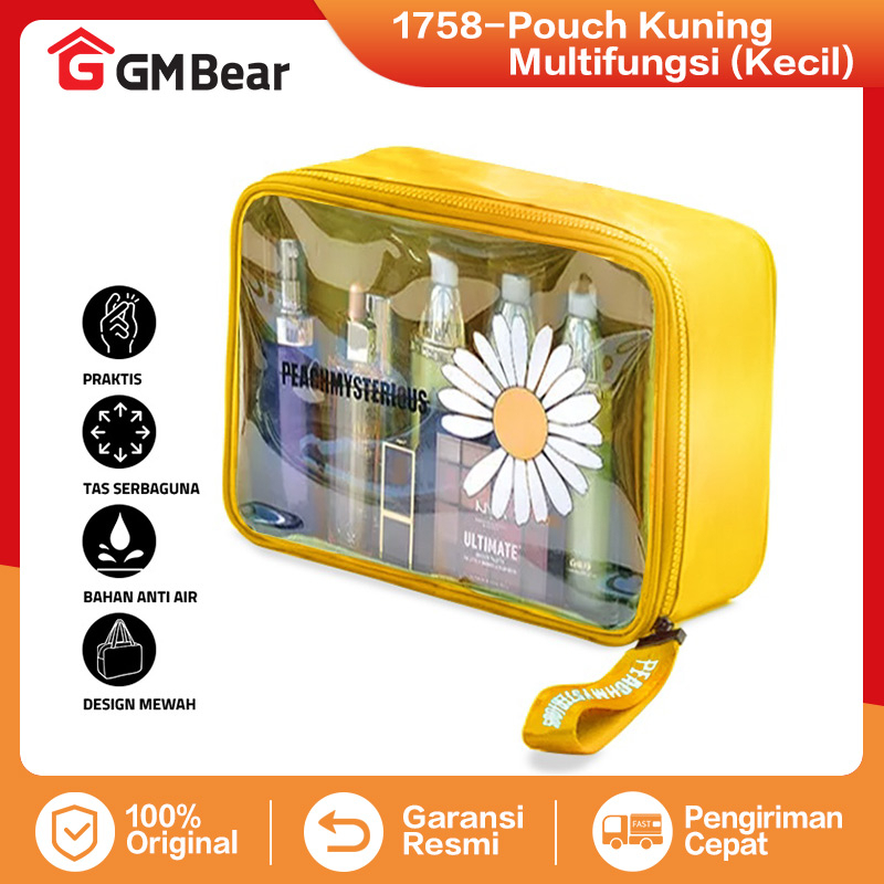 GM Bear Tas Kosmetik Bahan PVC P0236 - Waterproof Transparant Pouch Travel Organizer