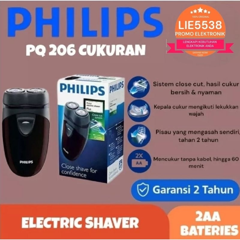 PHILIPS SHAVER TIGER PQ 206 / PQ206 ELEKTRIK SHAVER / CUKURAN