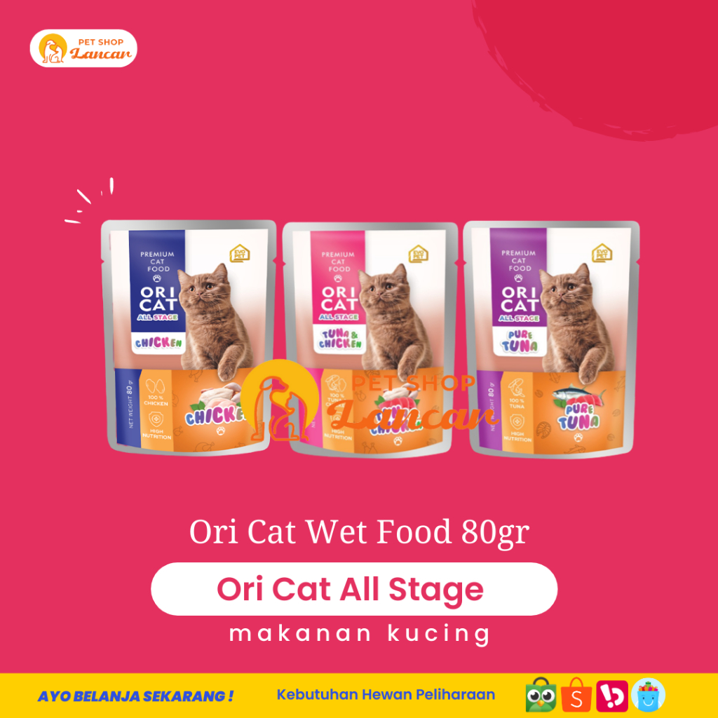 Makanan Basah Kucing Ori Cat Pouch All Stage WetFood 80GR