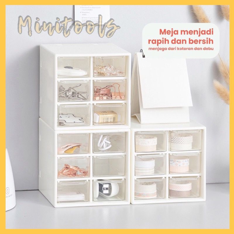 FREE STICKER Laci Mini 6 Sekat / Kotak Laci Mini 9 Sekat Import / Kotak Perhiasan / LC-001