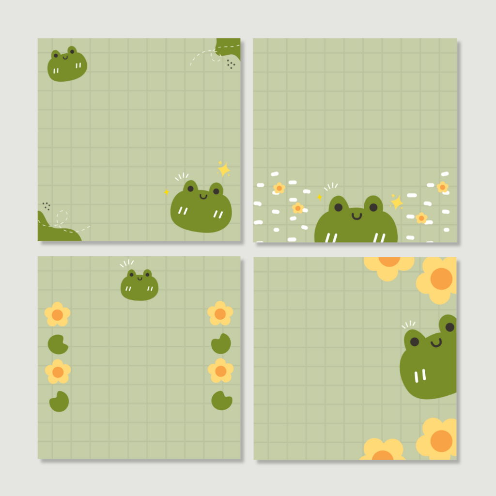 

Pinklalitha 48 Lembar Kertas Memopad Katak Hijau Lucu Bukan Sticky Notes