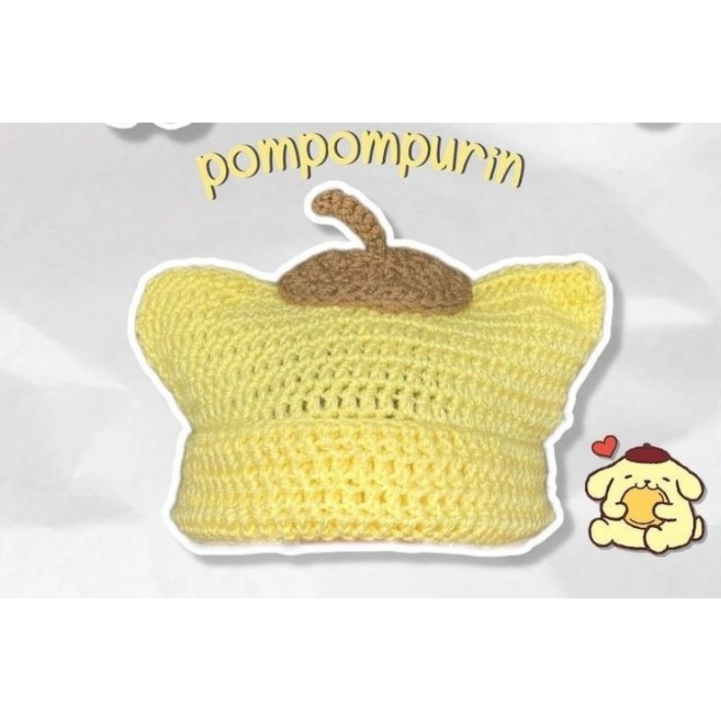 HANDMADE POMPOMPURIN BEANIE HAT/JAEHYUN NCT 127/NCTZEN/NCT127/AESTHETIC ESTETIK/KAWAI STYLE/SANRIO/C