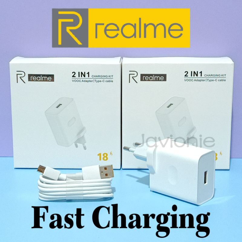 REALME Charger Casan Cas Original C15 C25Y Fast Charging MICRO USB 18W 20W