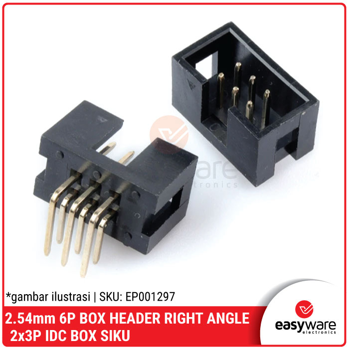 6P BOX HEADER RIGHT ANGLE 2x3P IDC BOX SIKU 6 PIN BOX HEADER SIKU DC3-6P