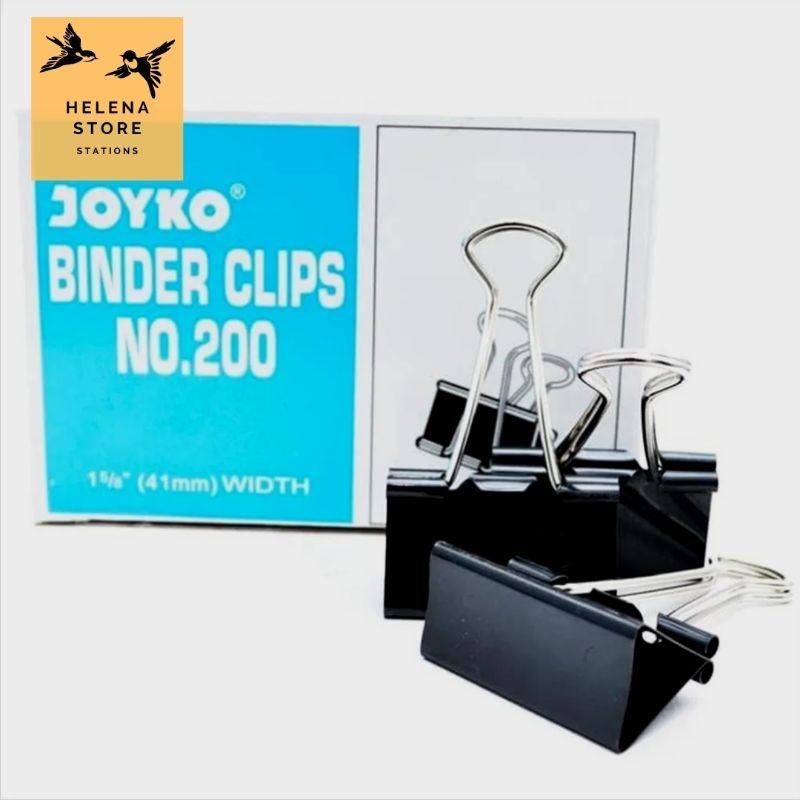 

HELENA - (PERBOX 12 PCS) Joyko Binder Clips No. 200 Penjepit Kertas Hitam Clip Kertas Hitam Buaya