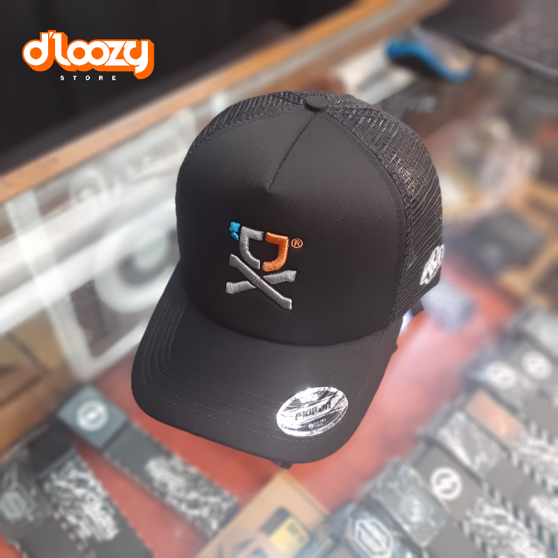 Drip On Topi Jaring Pria Hitam Orange DRP08