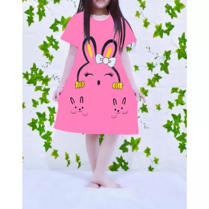 DRESS ANAK PEREMPUAN BUNNY/DASTER ANAK PEREMPUAN/BAJU ANAK PEREMPUAN