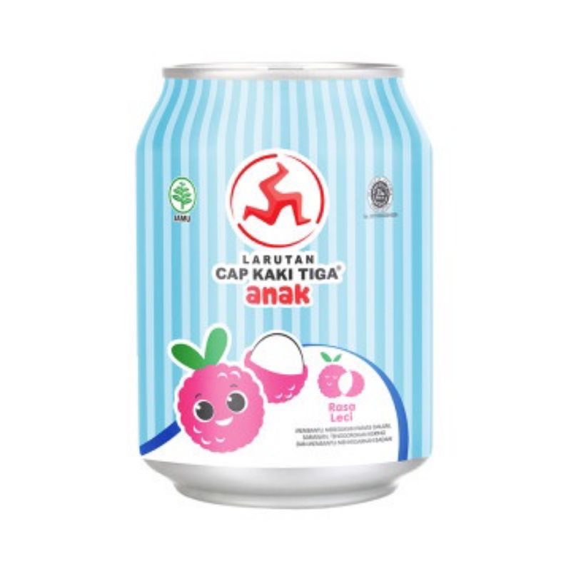 

[ 3 Pcs ] Cap Kaki Tiga Anak Larutan Penyegar Leci Kaleng 238ml