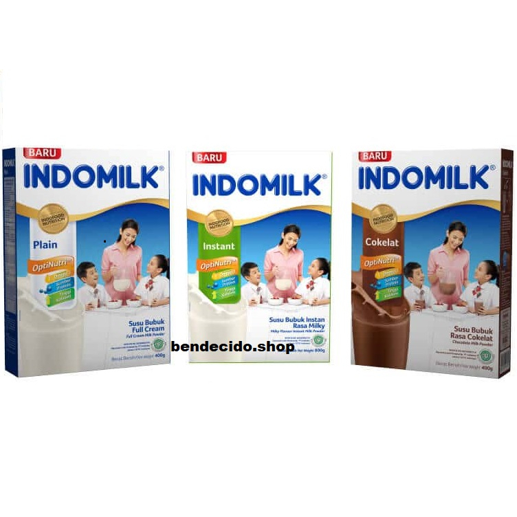 INDOMILK SUSU BUBUK 800 GR (FULL CREAM, FULL CREAM INSTAN, COKLAT)