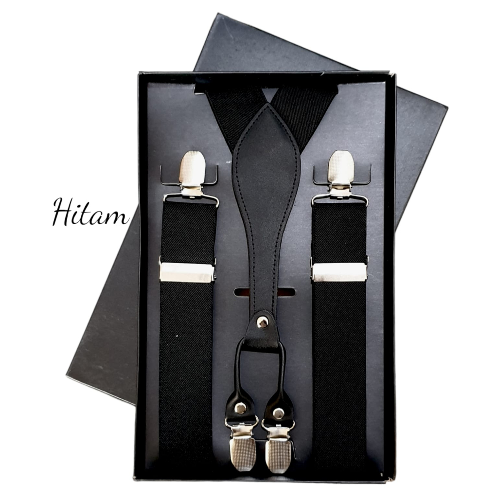 Tali Jojon Suspender Kaki 4 Lebar 3,5 Cm Hitam Maron Biru Cream