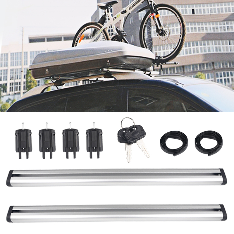 Crossbar Sport Rack Kaki Jepit Roof Rail Mobil Universal 2 Pcs 120 CM Universal Cocok Untuk Mobil Dengan Asli Rak Atap SUV Rak Atap Lintang Untuk Kayak Cargoline Snowboarding Cross Bar Kaki Rack Mobil