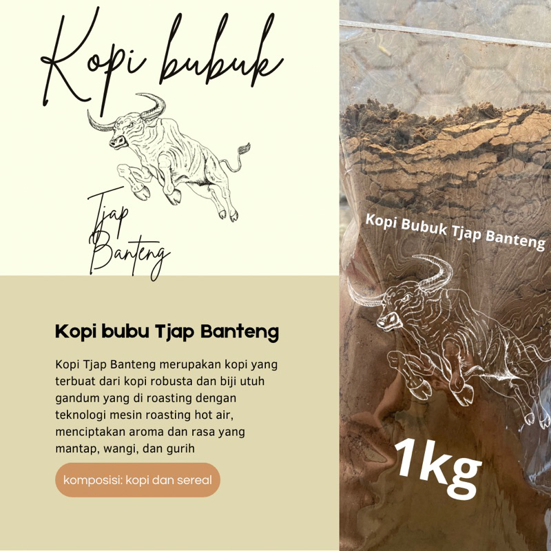 

TERMURAH KOPI BUBUK CAP BANTENG 1 kg SARIEKOPI