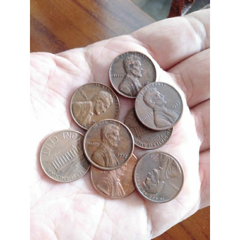 Koin asing 1 cent atau one cent USA 1 sen amerika
