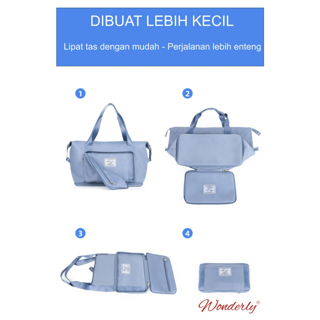 TRAVEL BAG DUFFEL LIPAT/TAS TRAVEL BESAR ANTI AIR WONDERLY TC02