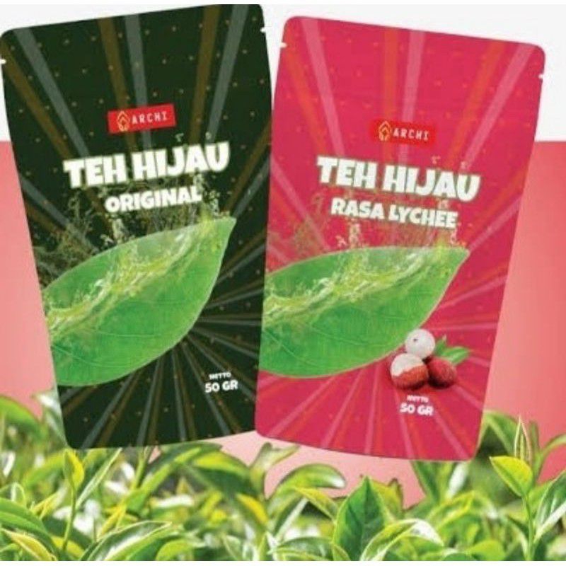 

Archi teh hijau original / lechi pouch 50 gram