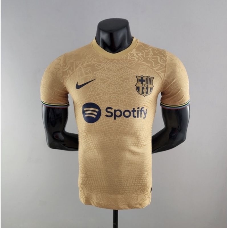 JERSEY BOLA BARCA AWAY GOLD PLAYER ISSUE 2022/2023