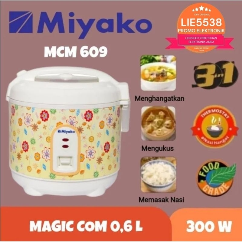 Magiccom MIYAKO MCM 609 / 0.6 ltr 3 in 1 GARANSI RESMI