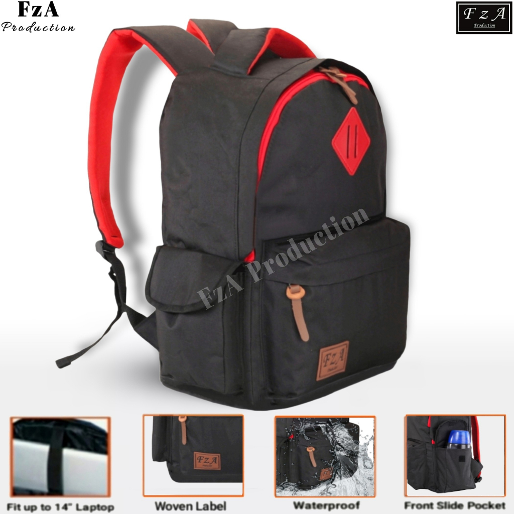 FzA Official -Tas Ransel anak laki laki - Tas Ransel Anak Sekolah - Tas Ransel Sekolah anak laki-laki anak perempuan Backpack Sekolah Anak [ High Quality ] - Black Kids FREEE Jam Tangan Sport