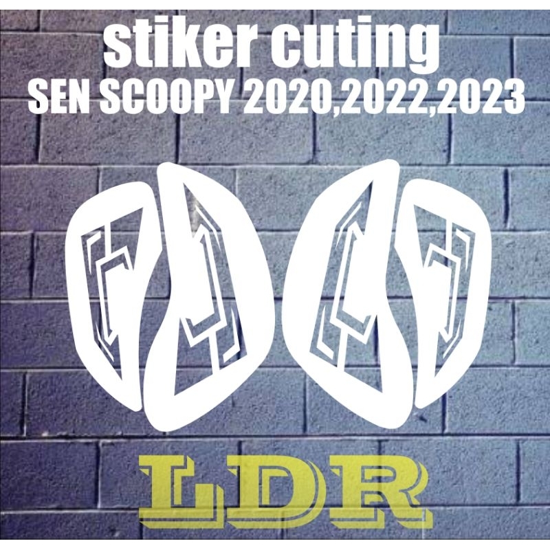 stiker cutting sen depan belakang motor scoopy