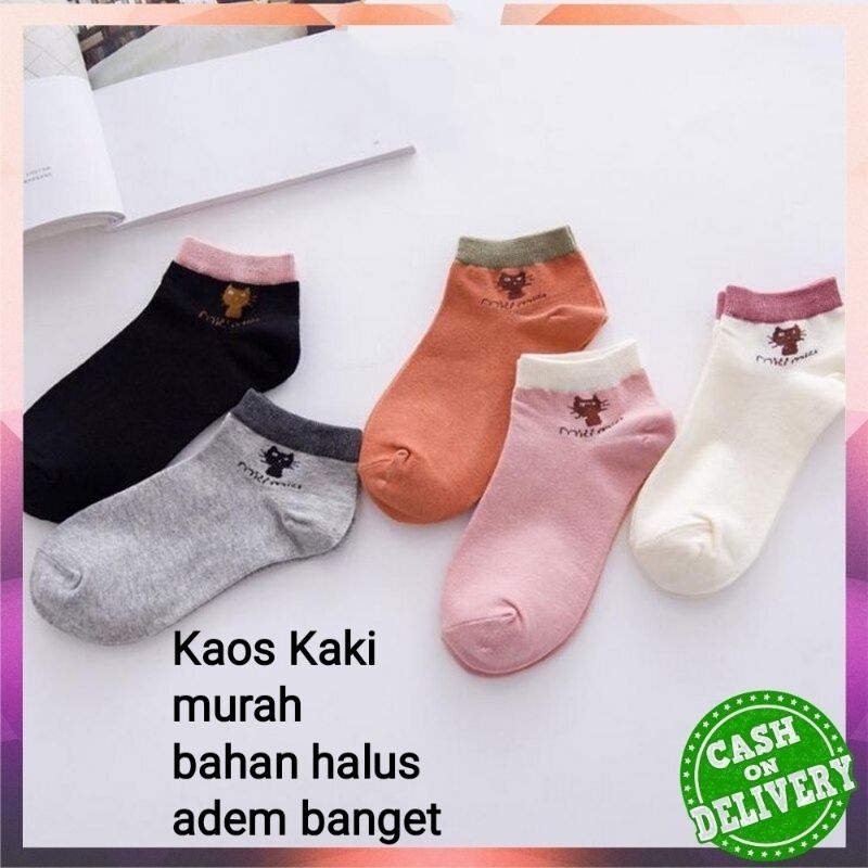 Kaos Kaki Pendek Ankle Polos Motif Kaos Kaki Cewek Semata Kaki Kaos Kaki Halus Adem Nyaman Murah Kaos Kaki Hitam Putih Abu Polos