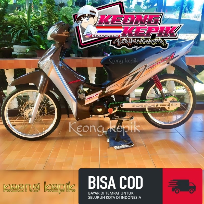 (BISA COD) STRIPING STIKER LIS VARIASI THAILAND MOTOR HONDA SUPRA X 125 MOTIF WAVE i 125 V2