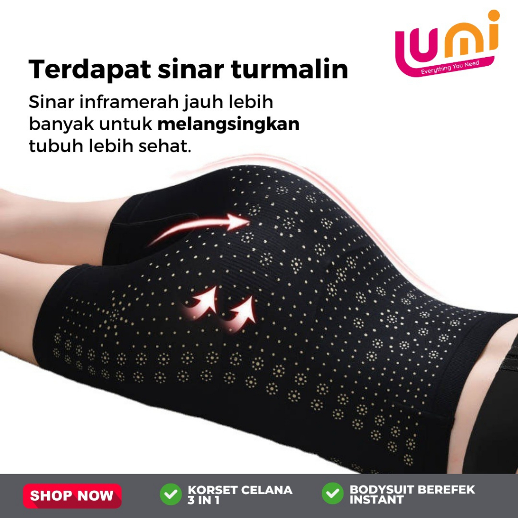 Korset Celana Infrared Pengencang Pinggang dan Pantat Pants InfraRed 3 in 1 Korset Stocking Pelangsing Perut Original